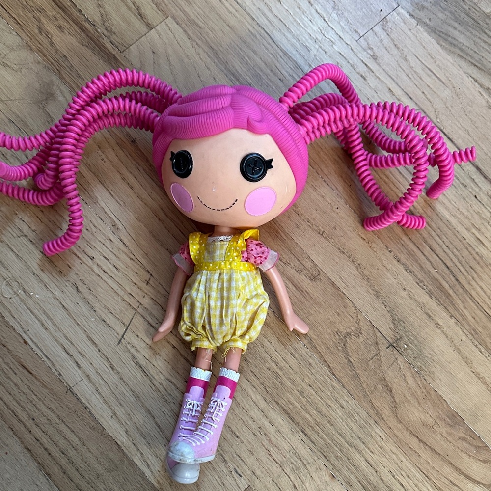 Adorable Pink-Haired Doll in Yellow Outfit